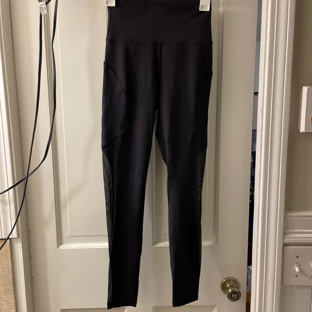 Lululemon Black Tights with Mesh Paneling — never worn